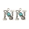 Synthetic Turquoise & Alloy Pendants, Letter Charms, Antique Silver, Letter N, 25x22x4mm, Hole: 3mm