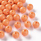 Opaque Acrylic Beads, Round, Coral, 12x11mm, Hole: 1.8mm