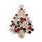 Christmas Alloy Rhinestone Cabochons, Golden, Christmas Tree, 39.5x28x5mm