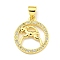 Brass Micro Pave Cubic Zirconia Pendants, Real 18K Gold Plated, Aries, 18x15x2.5mm, Hole: 4x3.5mm