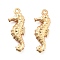 316 Surgical Stainless Steel Pendants, Sea Horse, Real 18K Gold Plated, 21x7x3mm, Hole: 1mm