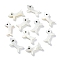 10Pcs Puppy Natural Freshwater Shell Beads, Dog Silhouette, Seashell Color, 8.5x13.5x2mm, Hole: 0.5mm