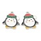 Alloy Enamel Pendants, Christmas Penguin, Colorful, Platinum, 22.5x18.5x1mm, Hole: 1mm