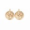 Brass Micro Pave Clear Cubic Zirconia Charms, Nickel Free, Flat Round, Real 18K Gold Plated, 15x12x2mm, Hole: 1.6mm