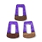 Resin & Wood Pendants, Hollow Trapezoid Charms, Blue Violet, 38x27x3mm, Hole: 2mm