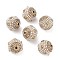 Golden Plated Alloy Rhinestone Beads, with ABS Imitation Pearl, Round, White, 16x14mm, Hole: 1.8mm