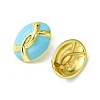 Oval Brass Stud Earrings EJEW-C072-02G-3