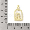 Rack Plating Brass Micro Pave Cubic Zirconia Pendants KK-C052-02C-G-3