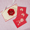 Rectangle 3D Rose Pop Up Paper Greeting Card FIND-WH0152-117-4