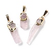 Natural Rose Quartz Big Pendants G-B066-01G-03-1