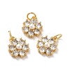 Rack Plating Brass Micro Pave Cubic Zirconia Charms KK-A160-22A-G-2