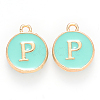 Golden Plated Alloy Enamel Charms X-ENAM-S118-05P-1