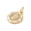 Brass Micro Pave Clear Cubic Zirconia Pendants KK-E111-31I-G-2