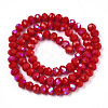 Electroplate Opaque Solid Color Glass Beads Strands EGLA-A034-P8mm-L21-3