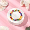 Dyed Natural Shell Nugget Beaded Stretch Bracelet for Women BJEW-JB09383-02-4