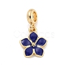 Rack Plating Alloy Enamel Flower European Dangle Charms FIND-B034-55G-02-1