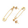 304 Stainless Steel Safety Pin Dangle Stud Earrings for Women EJEW-N016-031LG-2