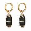 Copper Wire Wrapped Natural Obsidian Dangle Earrings for Women EJEW-JE04628-05-1