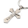 304 Stainless Steel Cross with Jesus Pendant Necklaces NJEW-G115-04P-2