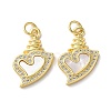 Valentine"s Day Brass Micro Pave Clear Cubic Zirconia Pendants KK-B083-41G-G-1