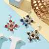 3Pcs 3 Style Glass Seed Beads & Gemstone Pendant Decoration HJEW-MZ00033-2