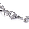 304 Stainless Steel Figaro Chain ID Bracelets BJEW-G631-05P-4