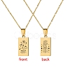 12 Constellation Stainless Steel Tarot Card Engraved Pendant Cable Chain Necklaces PW-WG94DCE-08-1