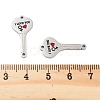 304 Stainless Steel Black & FireBrick Enamel Female I Love You Key Connector Charms STAS-Z078-18P-3