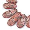 Synthetic Gold Line Imperial Jasper Beads Strands G-S324-001B-2