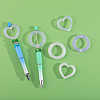 CHGCRAFT 12Pcs 6 Style Heart/Ring Glitter Silicone Beads SIL-CA0002-82-6