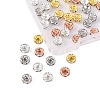 40Pcs 4 Colors Brass with Crystal Rhinestone Spacer Beads KK-YW0001-39-3