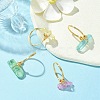 4Pcs 4 Color Dyed Natural Quartz Crystal Points Nuggets Finger Rings RJEW-TA00114-2