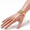 5Pcs 5 Style Handmade Polymer Clay Stretch & Brass Beaded & Alloy Link Chain Bracelets Set BJEW-SZ0001-66A-4