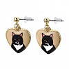 Alloy Kitten Dangle Stud Earrings EJEW-G148-27G-01-4