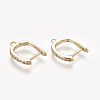 Brass Cubic Zirconia Hoop Earrings Findings ZIRC-E162-19G-1