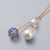 Pendant Necklaces and Ear Studs Jewelry Sets SJEW-JS01064-01-4
