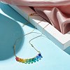 Shell Pearl & Faceted Glass Beads Pendant Necklace for Teen Girl Women X1-NJEW-TA00012-3