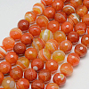 Natural Striped Agate/Banded Agate Beads Strands G-G581-6mm-10-1