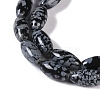 Natural Snowflake Obsidian Beads Strands G-K362-I16-06-4