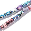Handmade Flower Printed Polymer Clay Beads Strands X-CLAY-M003-03-2