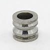 Tarnish Resistant Stainless Steel Large Hole Column Textured Beads STAS-G037-09-1