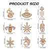 9Pcs 9 Style Brass Micro Pave Clear Cubic Zirconia Pendants KK-SZ0005-44-7