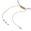 Natural Pearl & Seed & Brass Braided Bead Bracelets BJEW-JB09614-5