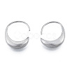 Non-Tarnish 316 Surgical Stainless Steel Oval Hoop Earrings for Men Women EJEW-N052-11-1