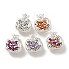 Brass Micro Pave Clear Cubic Zirconia Charms KK-U037-12P-01-1