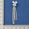 Bowknot Brass Rhinestone Tassel Big Pendants KK-I715-02S-03-3