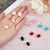 FIBLOOM 6 Pairs 6 Colors 3D Flower Polymer Clay Stud Earrings with 304 Stainless Steel Pins EJEW-FI0003-13-3