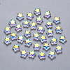 Transparent Spray Painted Glass Beads GLAA-R211-04-G05-1