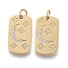 316 Surgical Stainless Steel Micro Pave Clear Cubic Zirconia Pendants X-STAS-I164-034G-2