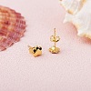 2 Pair 2 Color Brass Stud Earrings EJEW-SZ0001-36-4